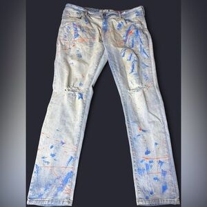 Paint Splatter Distressed Jeans